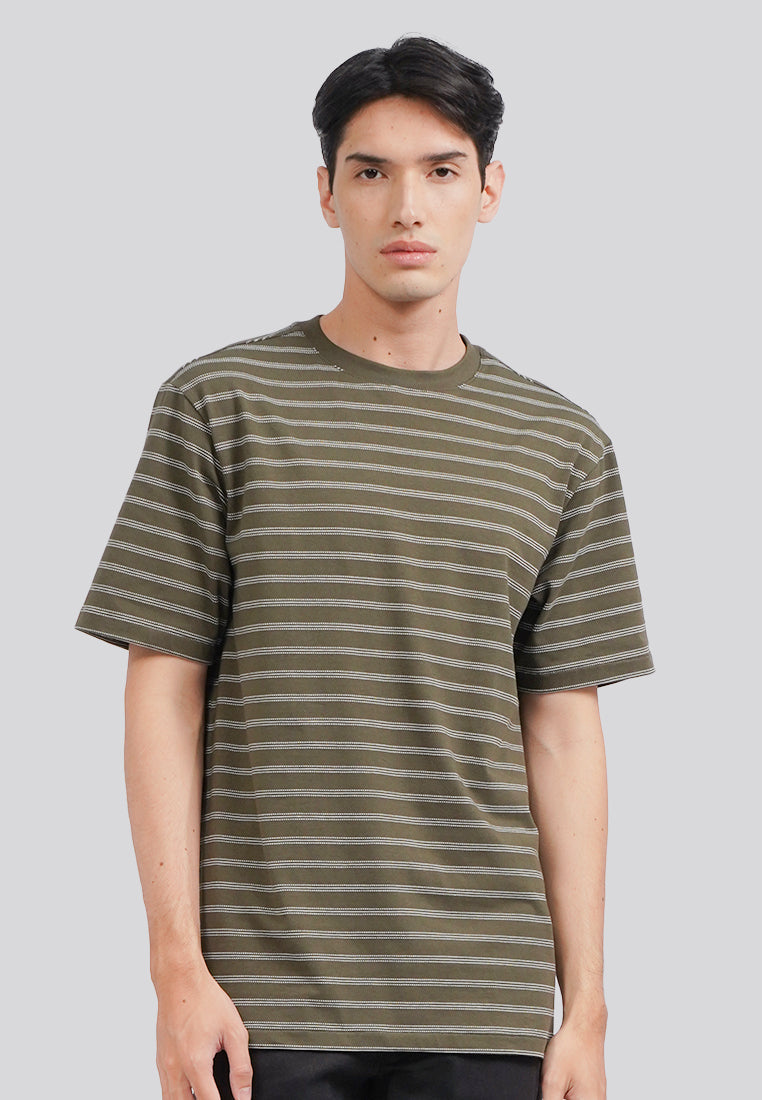 Short Sleeve Stripe T-Shirt Olive