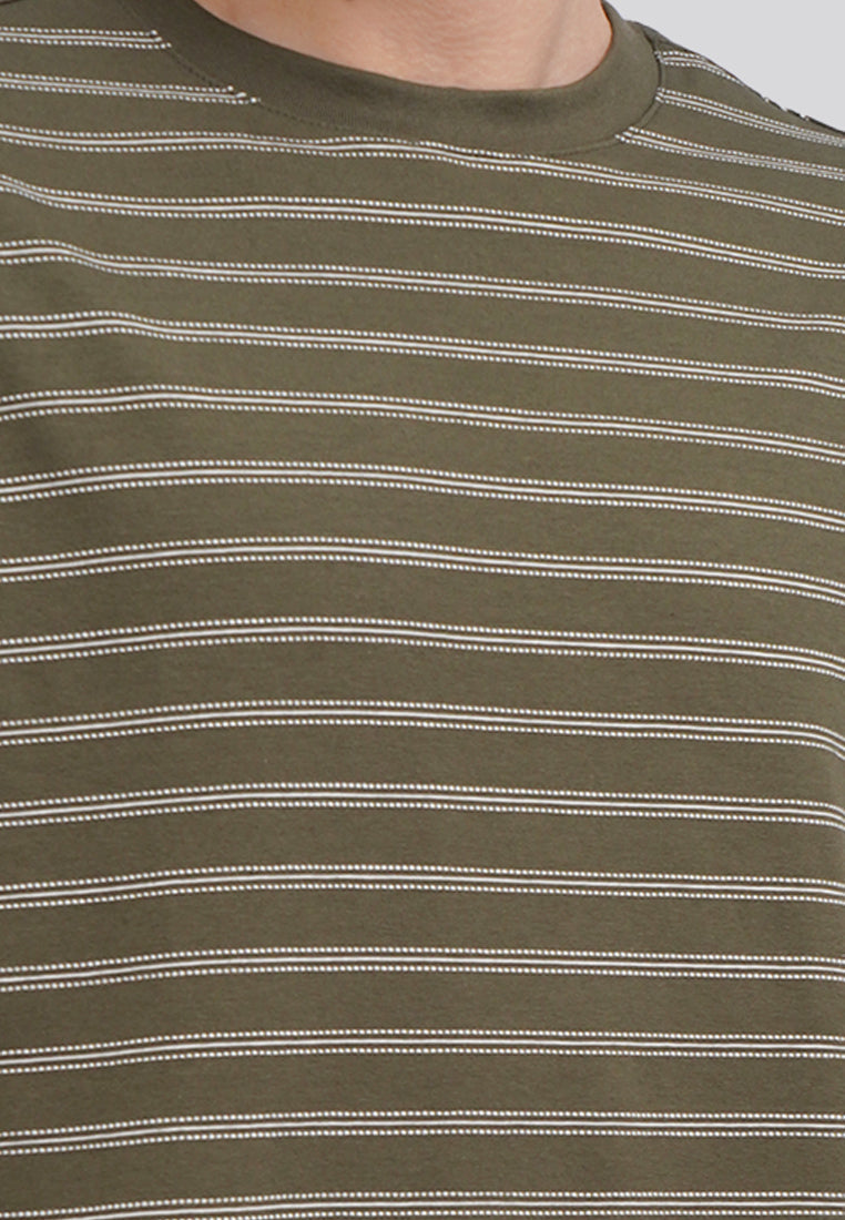 Short Sleeve Stripe T-Shirt Olive