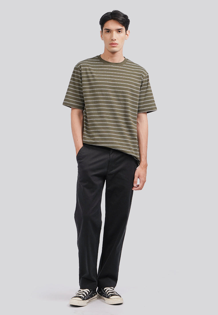 Short Sleeve Stripe T-Shirt Olive