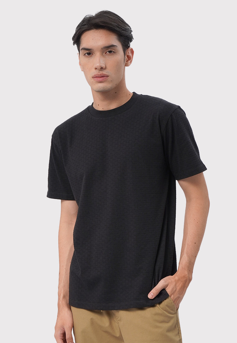 Short Sleeve Textured T-Shirt Black