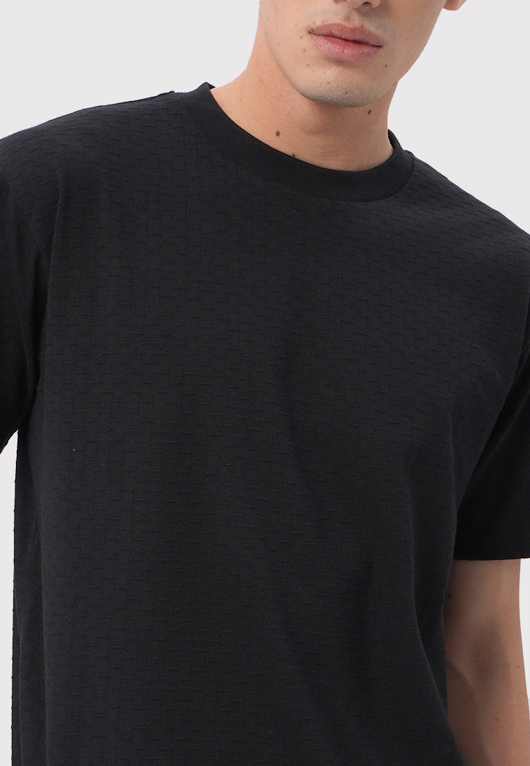 Short Sleeve Textured T-Shirt Black