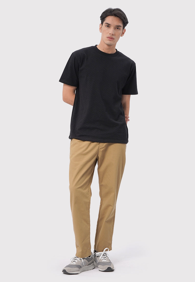 Short Sleeve Textured T-Shirt Black
