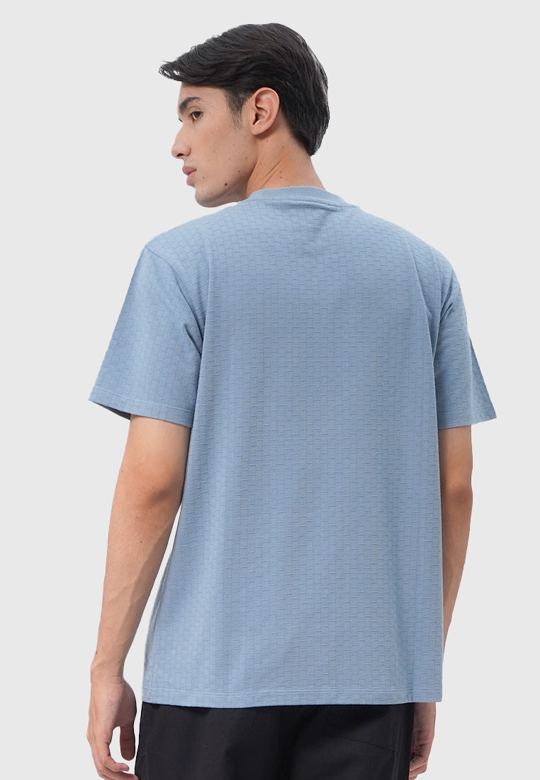 Short Sleeve Textured T-Shirt Blue