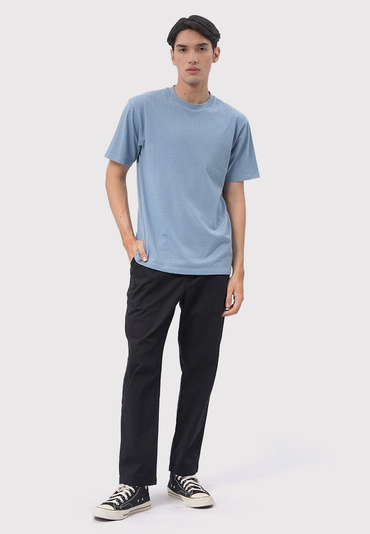 Short Sleeve Textured T-Shirt Blue