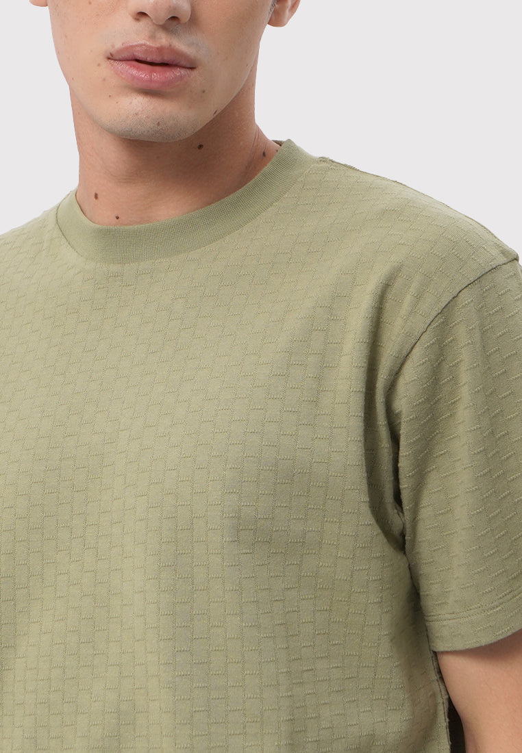 Short Sleeve Textured T-Shirt Dusty Green