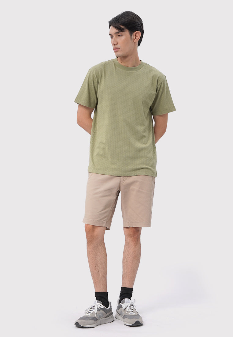 Short Sleeve Textured T-Shirt Dusty Green