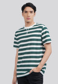Short Sleeve Textured Stripe T-Shirt Emerald