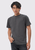 Check Textured Short Sleeve T-Shirt Charcoal