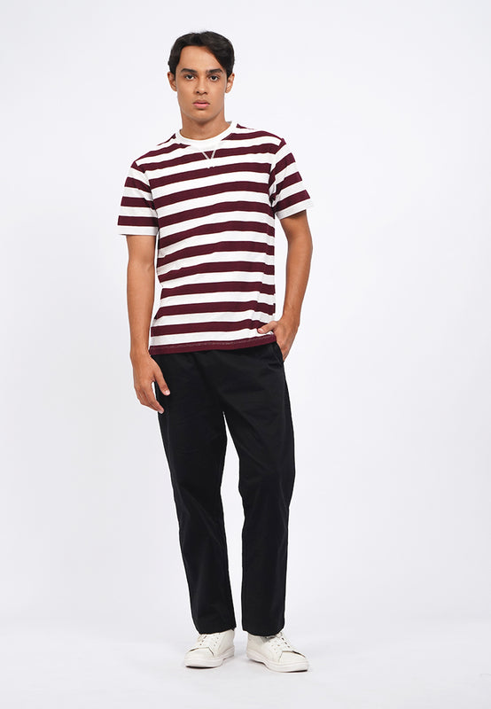 Slim Fit Short Sleeve Stripes T-Shirt