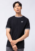 Short Sleeve T-shirt with Stripe Neck