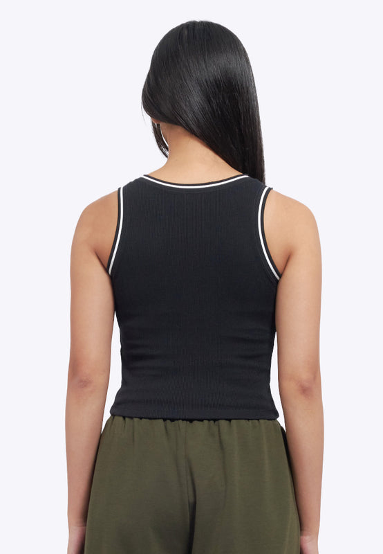 Contrast Lining Fitted Bra Top