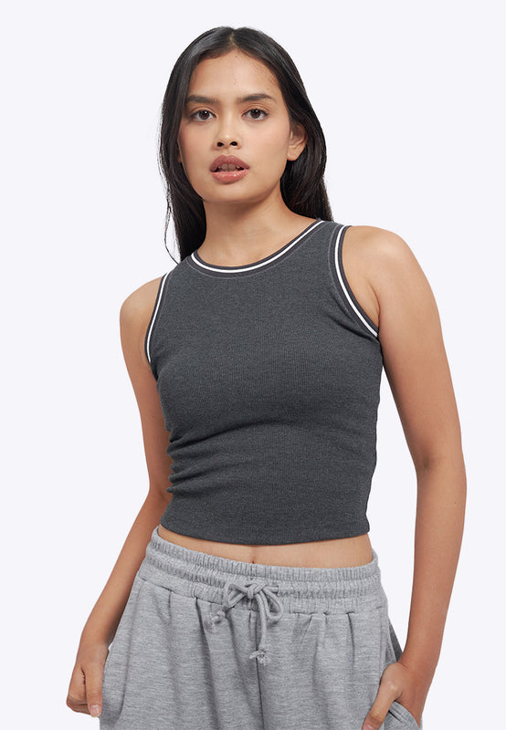 Contrast Lining Fitted Bra Top