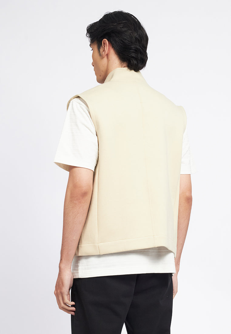 High Collar Knit Vest with Zipper