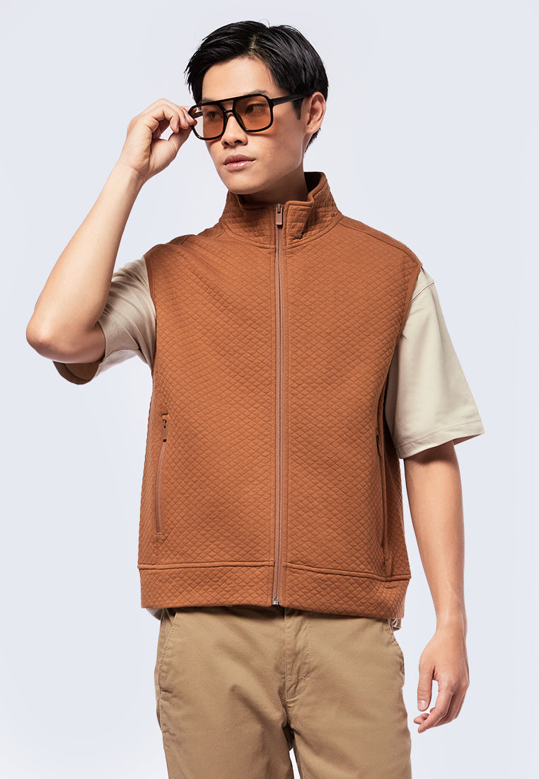 Zipped High Neck Vest