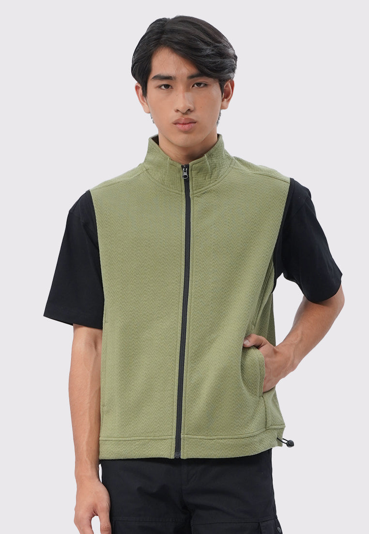 Double Jersey Slim Fit Vest Dusty Green