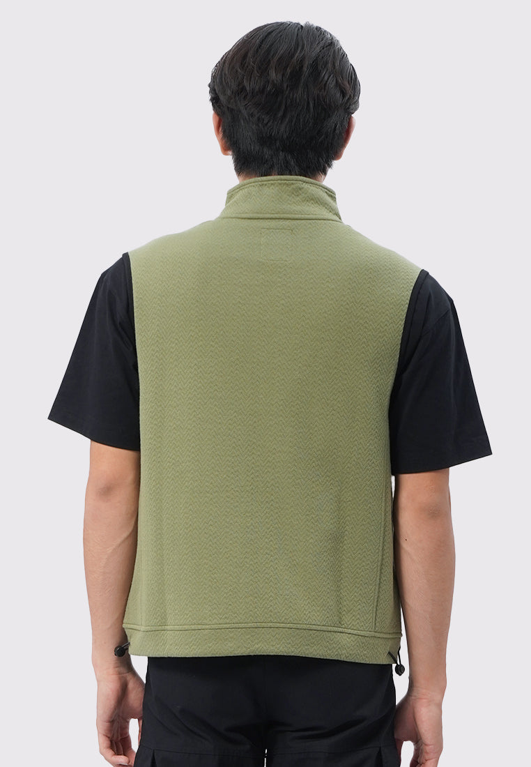 Double Jersey Slim Fit Vest Dusty Green