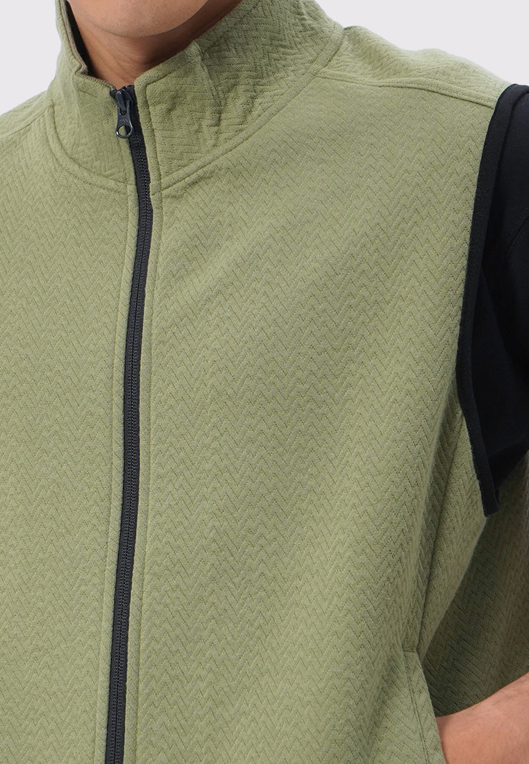 Double Jersey Slim Fit Vest Dusty Green