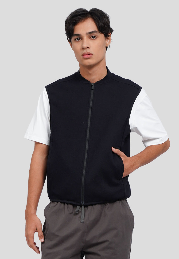 Slim Fit Zippered Knit Vest