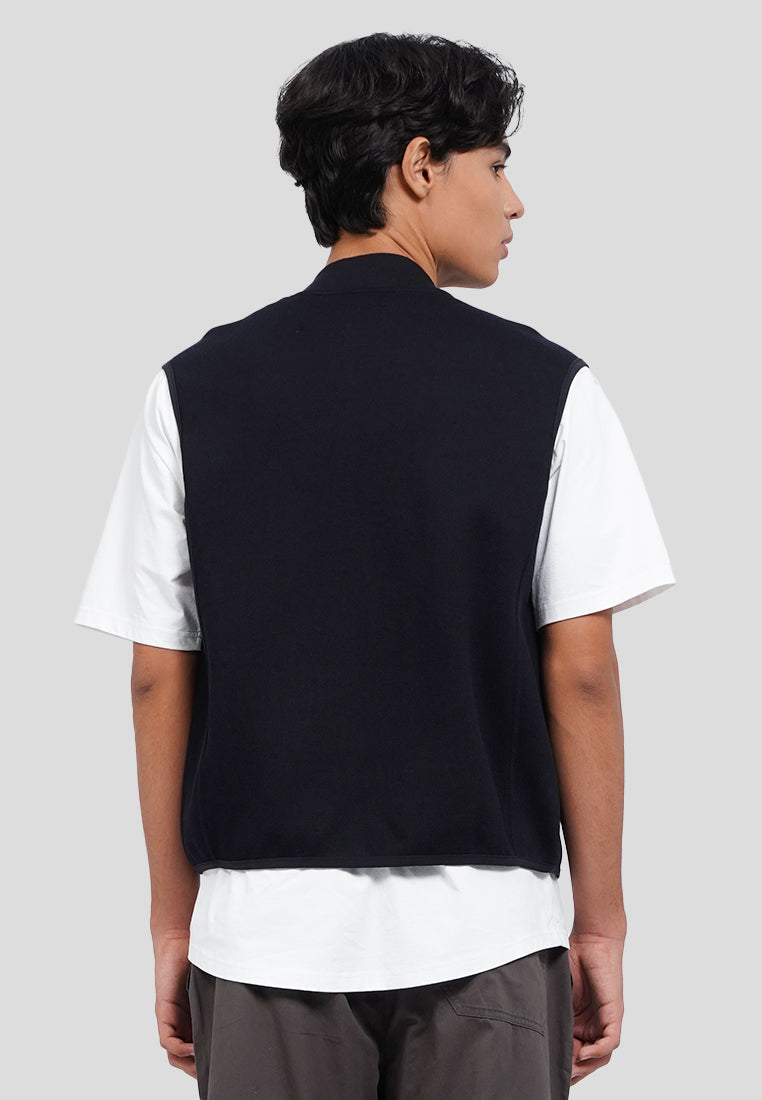 Slim Fit Zippered Knit Vest
