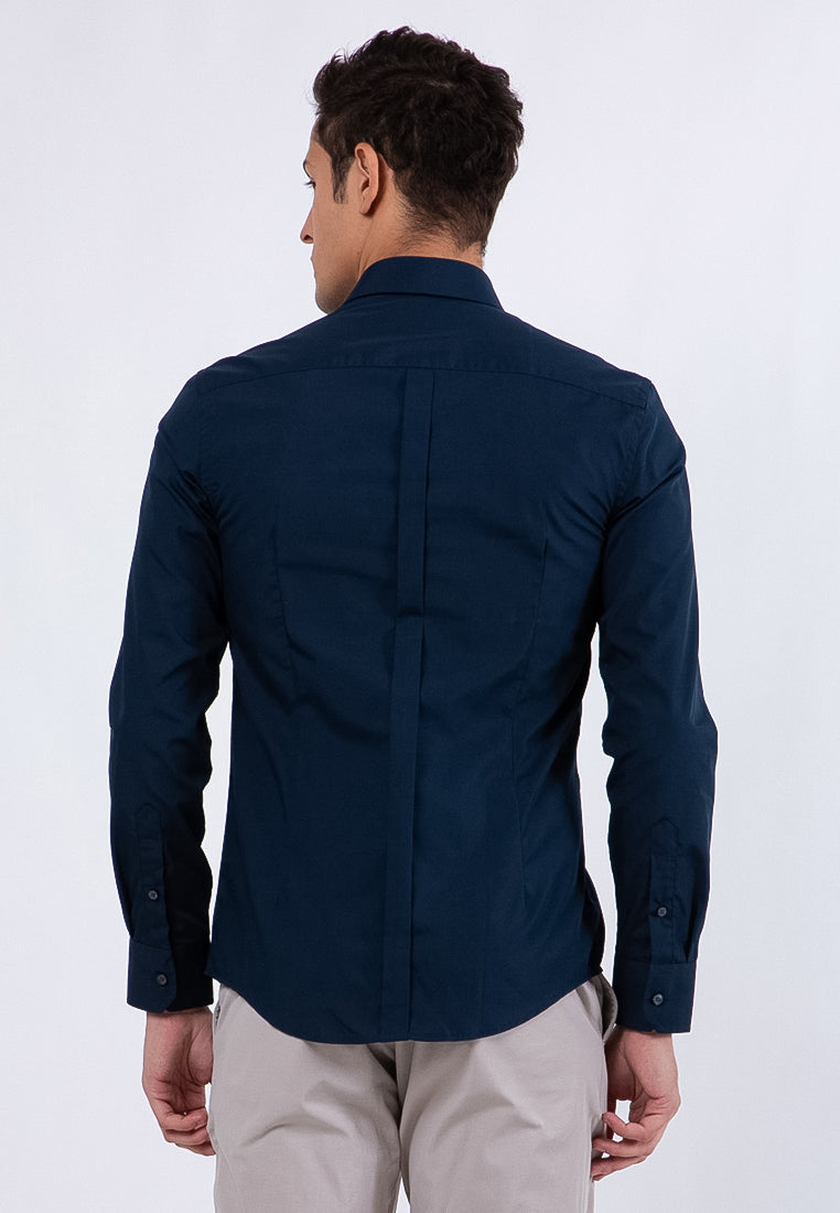 Basic Long Sleeve Shirt Dark Blue