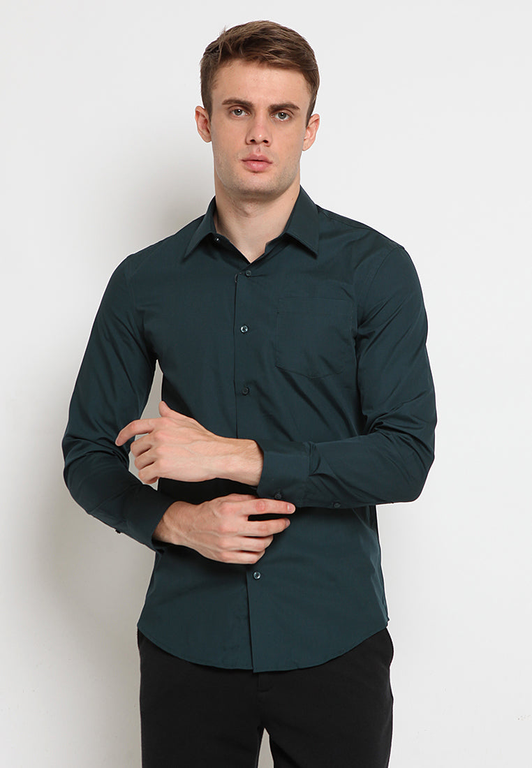 Pointed pocket long sleeve shirt