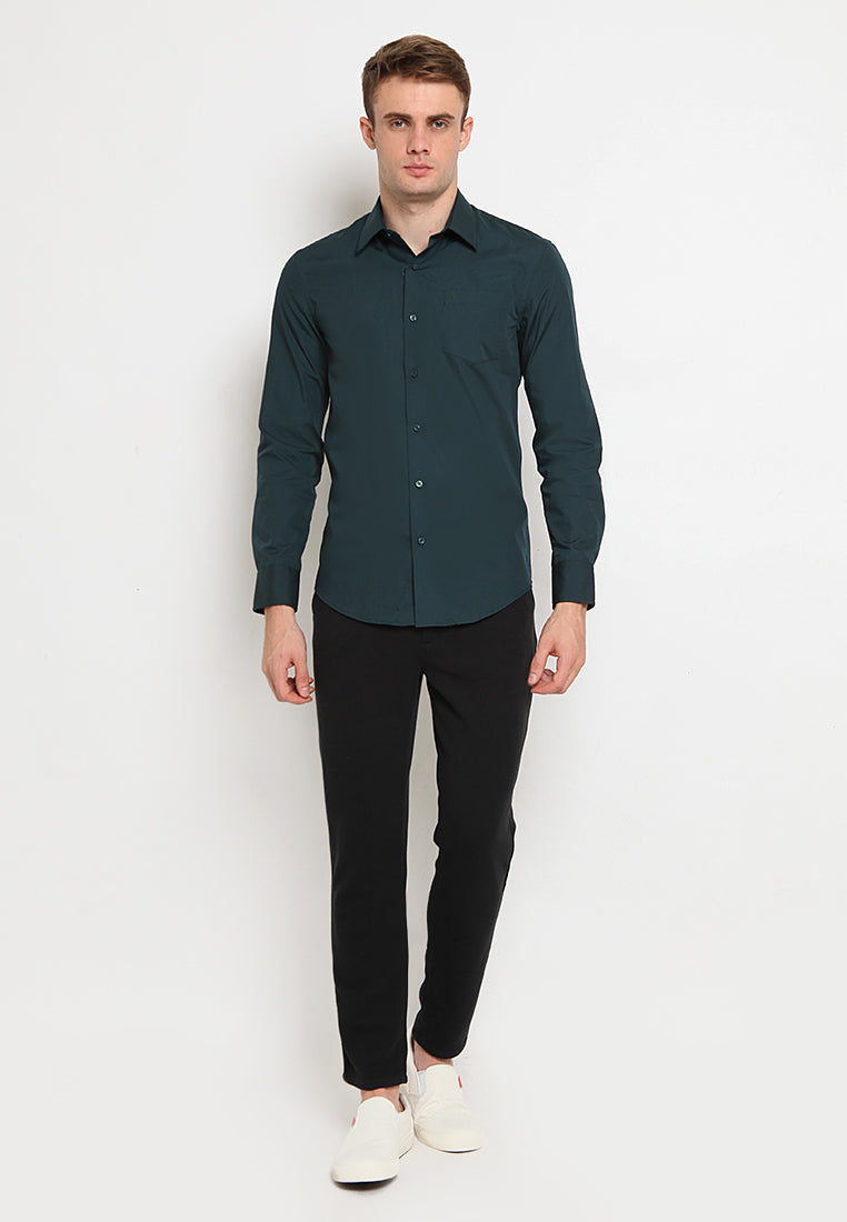 Pointed pocket long sleeve shirt