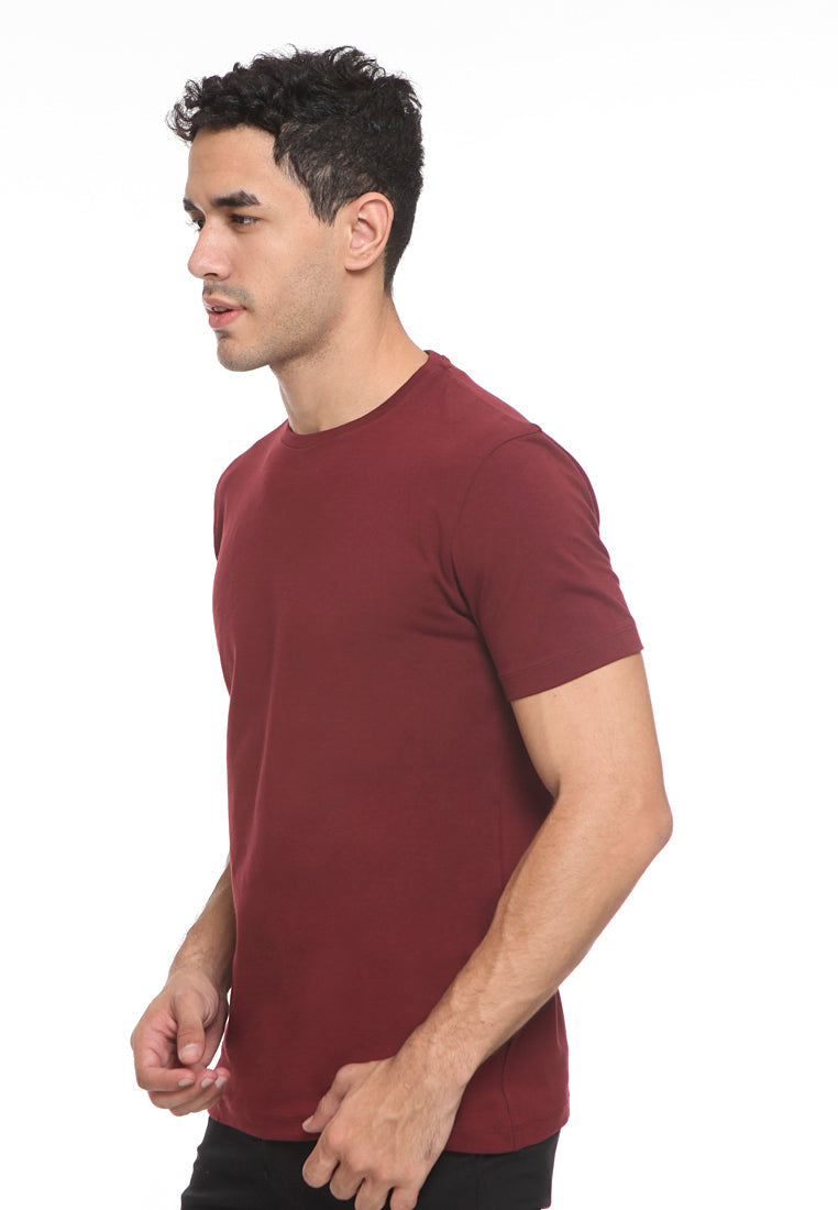Basic Plain T-Shirt Burgundy