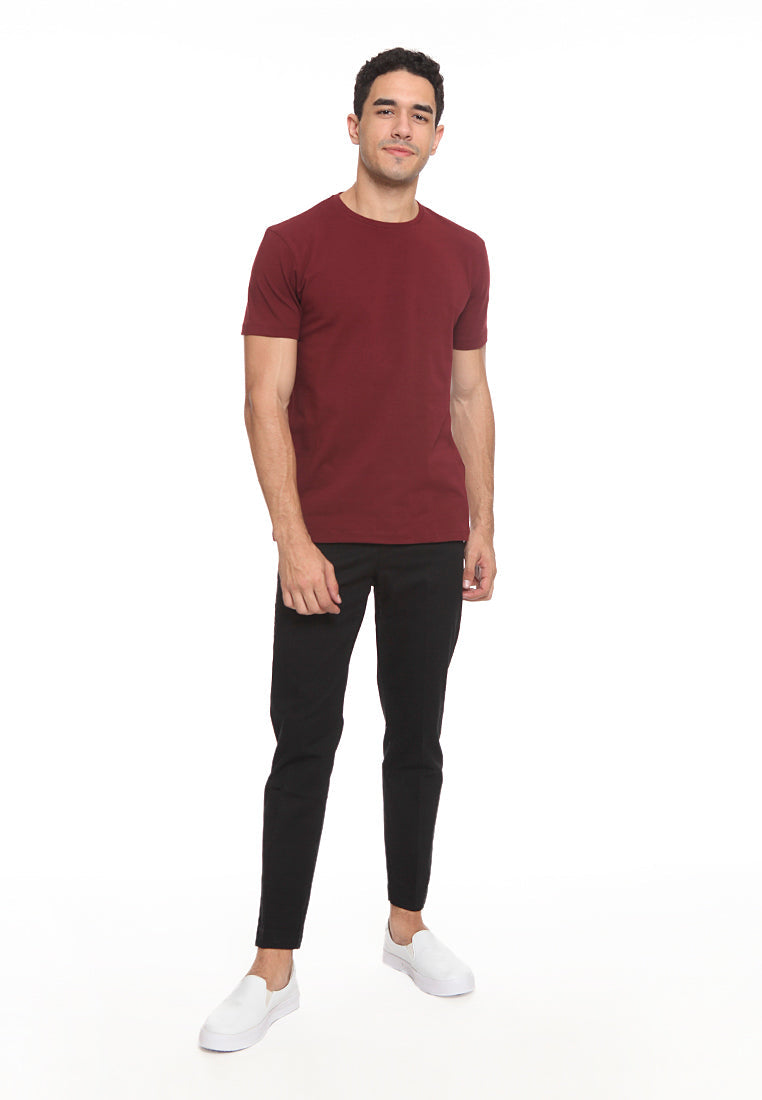 Basic Plain T-Shirt Burgundy