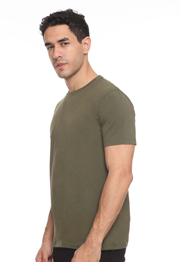 Basic Plain T-Shirt Olive