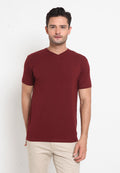 Basic Round Neck T-Shirt Burgundy