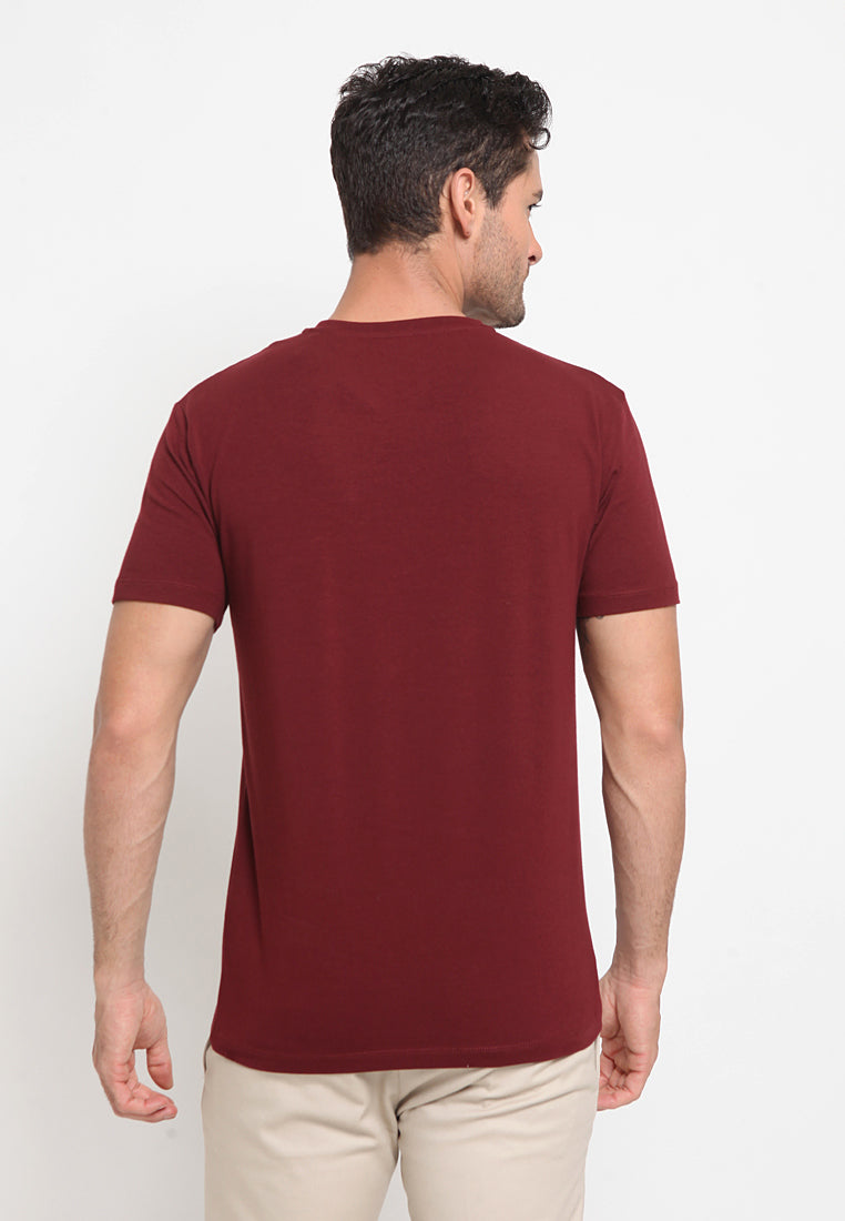 Basic Round Neck T-Shirt Burgundy