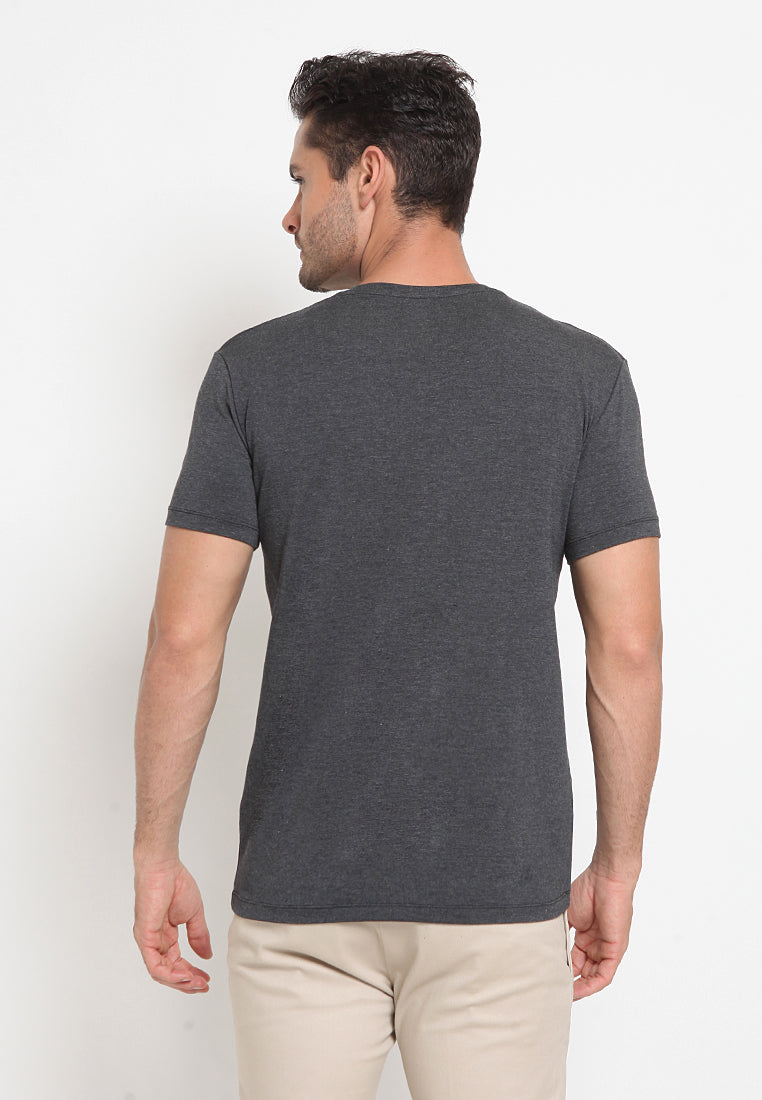 Basic V Neck T-Shirt Dark Grey