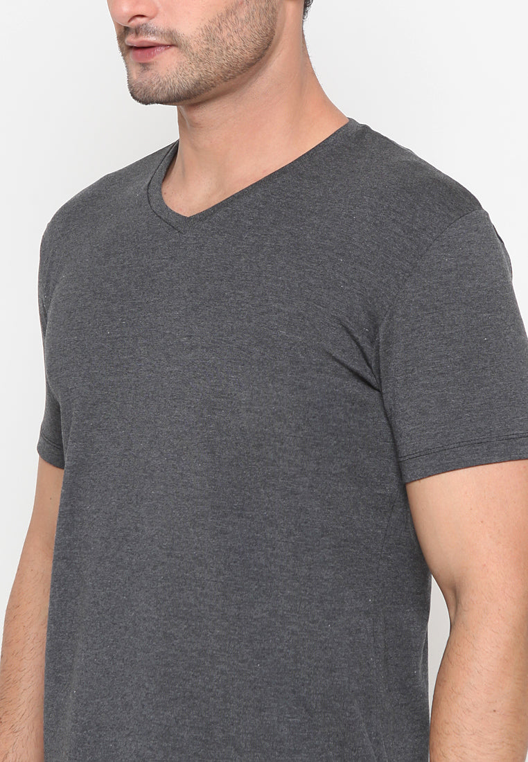 Basic V Neck T-Shirt Dark Grey