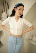 Floral Embroidery Short Sleeve Top