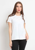 Basic Round Neck Cotton T-Shirt Off White