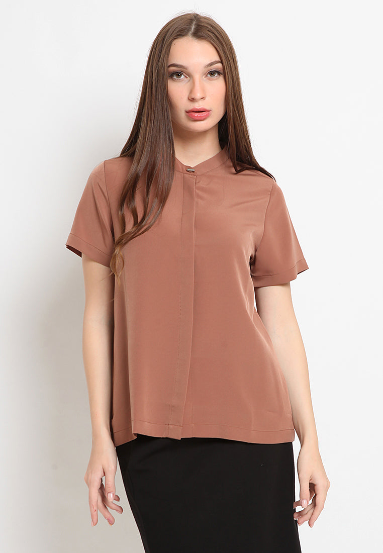 Chinese Collar Short Sleeve Shirt