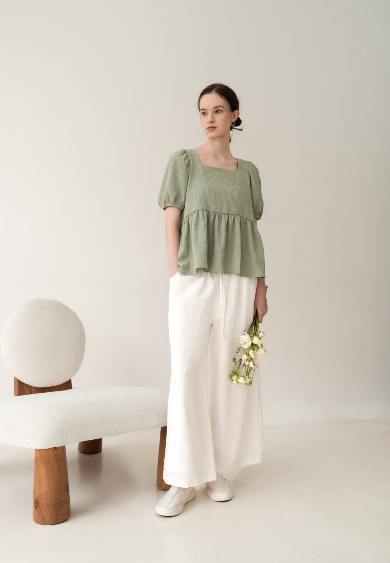 Square Neck Puff Sleeve Blouse