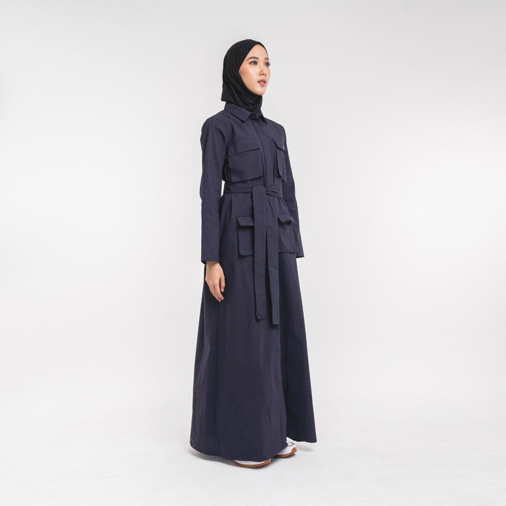 Safari Shirt Dress Navy