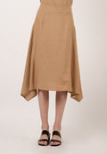 Midi Skirt With Handkerchief Hem