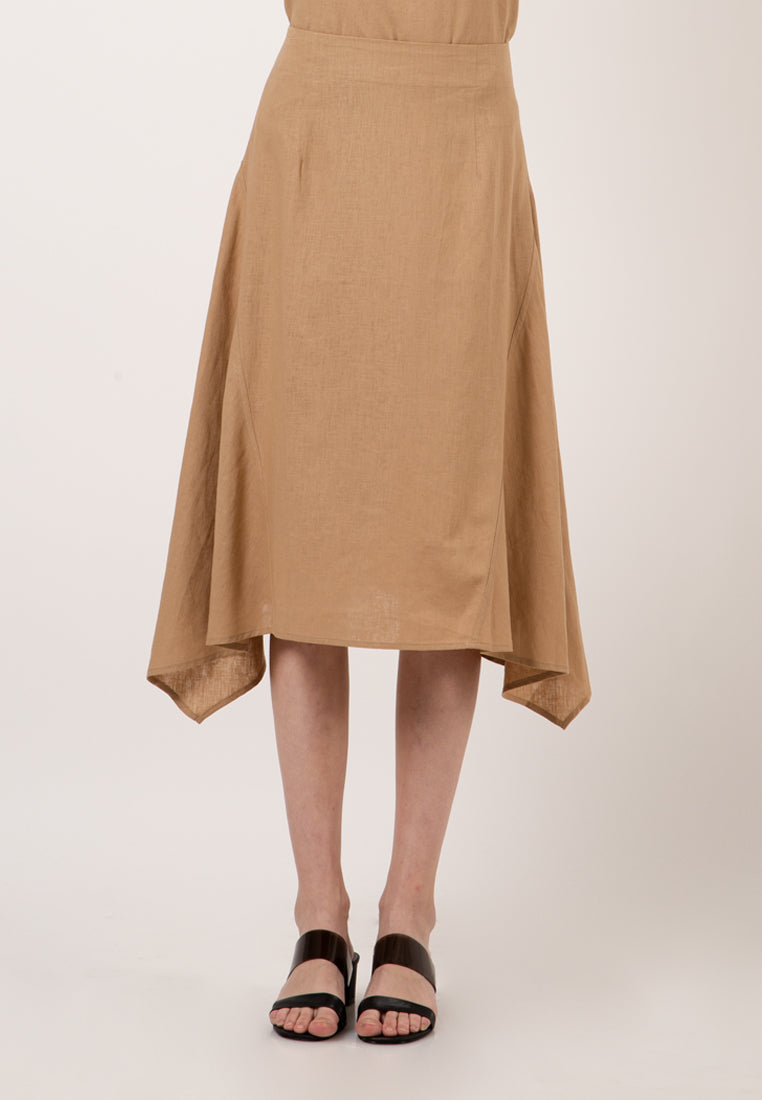 Midi Skirt With Handkerchief Hem