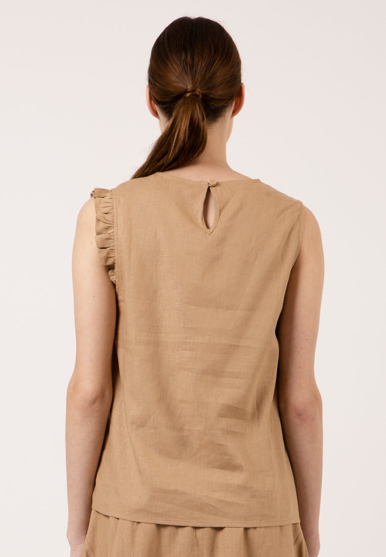 Side Flare Sleeveless Blouse
