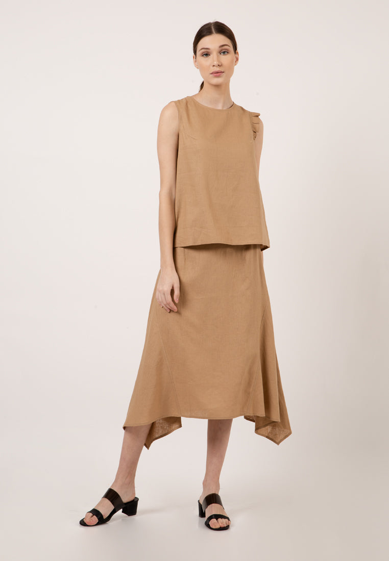 Side Flare Sleeveless Blouse