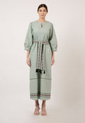 Long Sleeve Mint Gamis With Belt