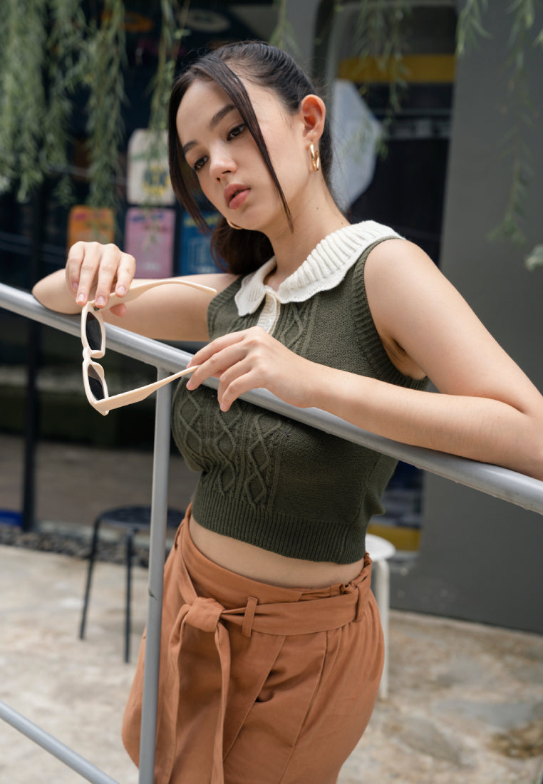 Polo Collar Knit Vest