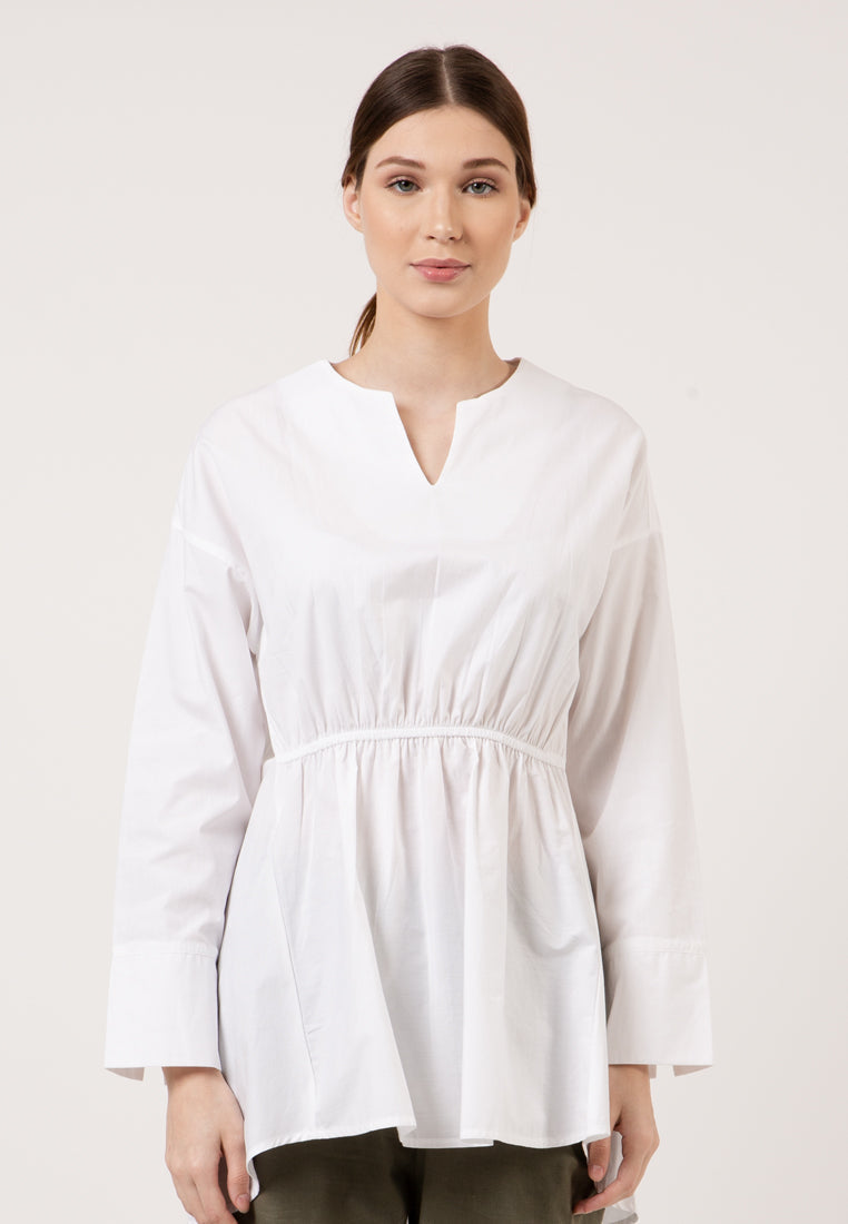 Gathered Front Tunic With Hi Low Hem