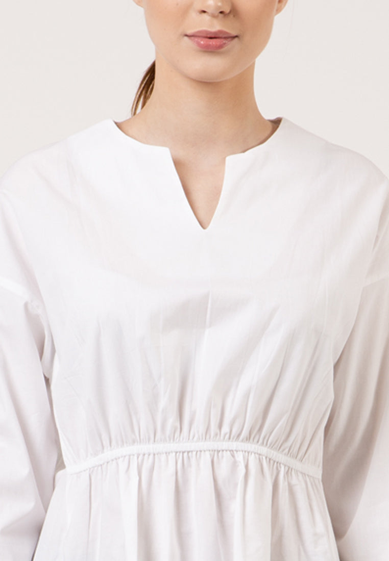 Gathered Front Tunic With Hi Low Hem