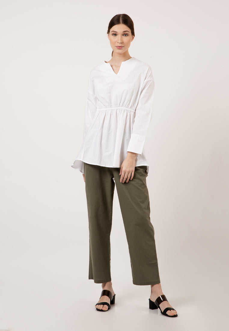 Gathered Front Tunic With Hi Low Hem