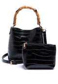 Bamboo Handle Black Sling Bag