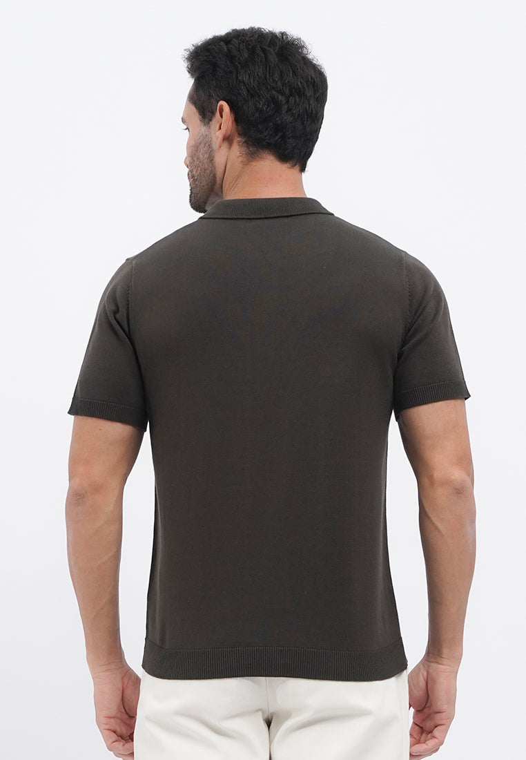 Short Sleeve Polo Shirt with Zipper