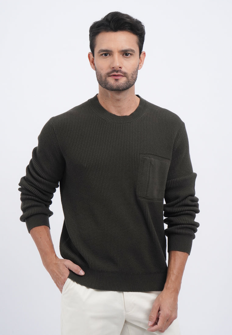 Round Neck Long Sleeve Knit Sweater